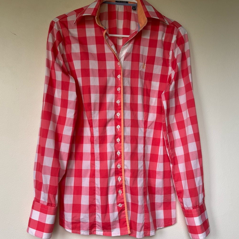 Fior Da Liso Eleni Button Down Equestrian Button Down Blouse Size 6